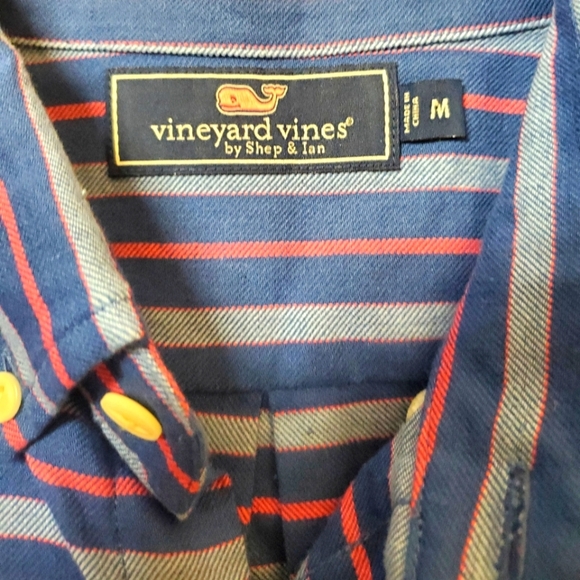 Vineyard Vines Blue and Pink Striped Short Sleeve. MED - Picture 2 of 8